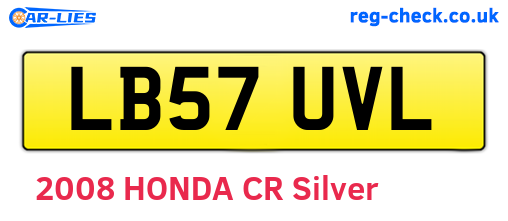 LB57UVL are the vehicle registration plates.