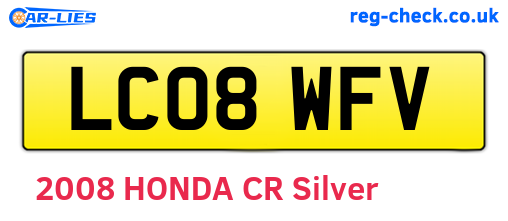 LC08WFV are the vehicle registration plates.
