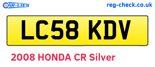 LC58KDV are the vehicle registration plates.