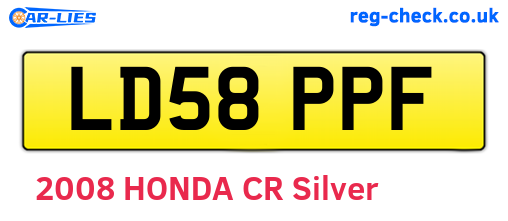 LD58PPF are the vehicle registration plates.