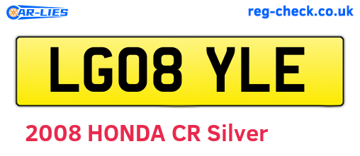 LG08YLE are the vehicle registration plates.