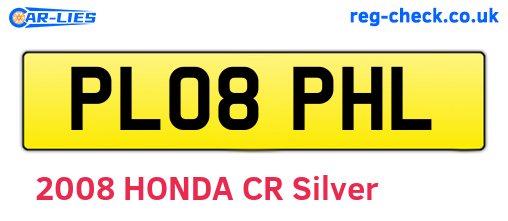 PL08PHL are the vehicle registration plates.