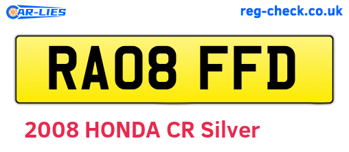 RA08FFD are the vehicle registration plates.