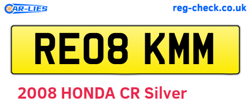 RE08KMM are the vehicle registration plates.