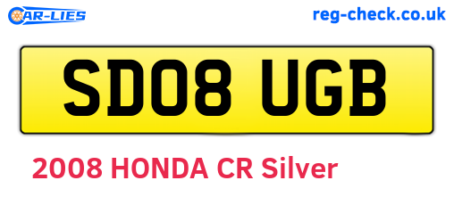 SD08UGB are the vehicle registration plates.