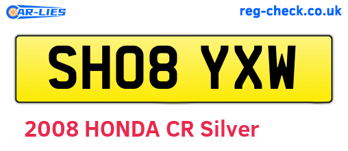 SH08YXW are the vehicle registration plates.