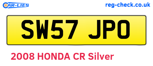 SW57JPO are the vehicle registration plates.