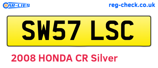 SW57LSC are the vehicle registration plates.
