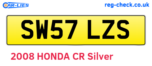 SW57LZS are the vehicle registration plates.