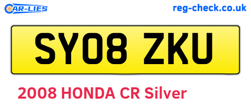SY08ZKU are the vehicle registration plates.