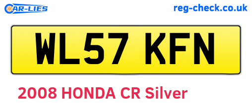 WL57KFN are the vehicle registration plates.