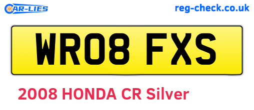 WR08FXS are the vehicle registration plates.