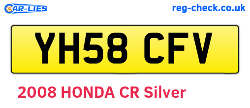 YH58CFV are the vehicle registration plates.