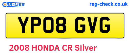 YP08GVG are the vehicle registration plates.