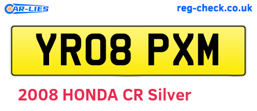YR08PXM are the vehicle registration plates.