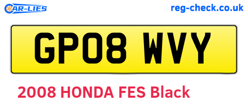 GP08WVY are the vehicle registration plates.