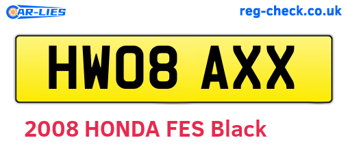 HW08AXX are the vehicle registration plates.