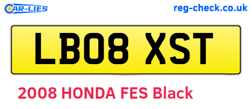 LB08XST are the vehicle registration plates.