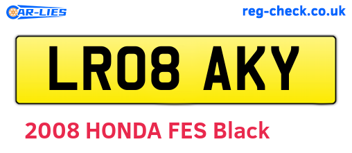 LR08AKY are the vehicle registration plates.