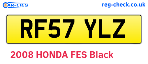 RF57YLZ are the vehicle registration plates.