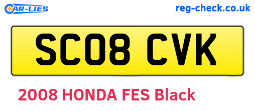 SC08CVK are the vehicle registration plates.