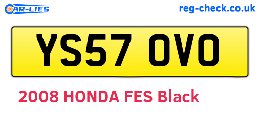 YS57OVO are the vehicle registration plates.