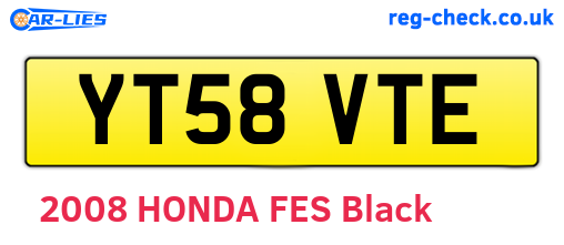 YT58VTE are the vehicle registration plates.