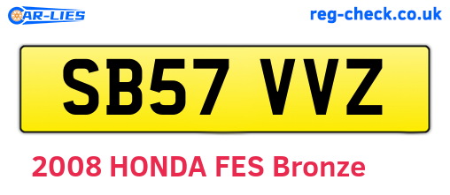 SB57VVZ are the vehicle registration plates.