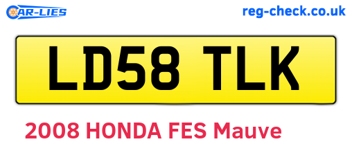 LD58TLK are the vehicle registration plates.
