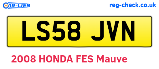 LS58JVN are the vehicle registration plates.