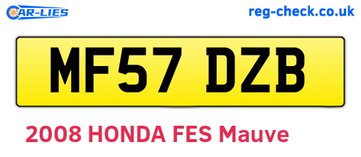 MF57DZB are the vehicle registration plates.