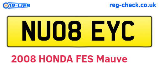 NU08EYC are the vehicle registration plates.