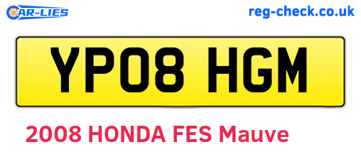 YP08HGM are the vehicle registration plates.