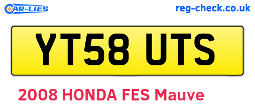 YT58UTS are the vehicle registration plates.