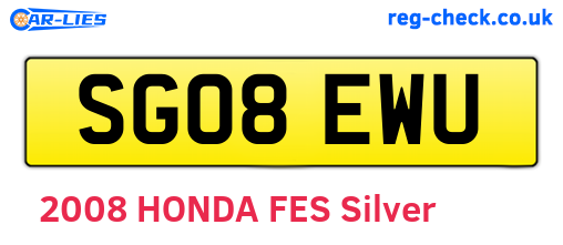 SG08EWU are the vehicle registration plates.