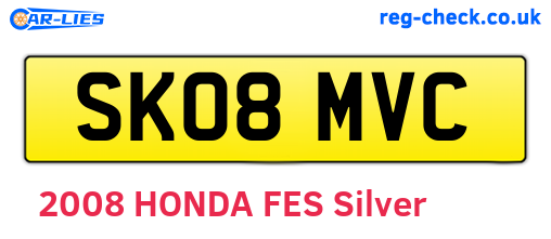 SK08MVC are the vehicle registration plates.
