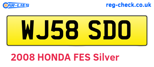 WJ58SDO are the vehicle registration plates.