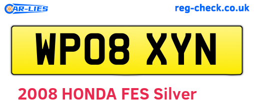 WP08XYN are the vehicle registration plates.