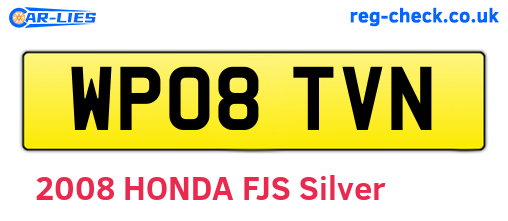 WP08TVN are the vehicle registration plates.