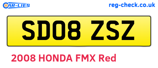 SD08ZSZ are the vehicle registration plates.