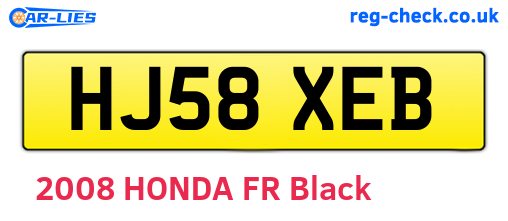 HJ58XEB are the vehicle registration plates.