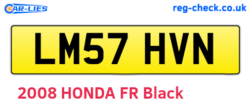 LM57HVN are the vehicle registration plates.