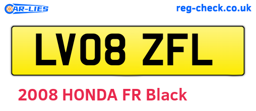 LV08ZFL are the vehicle registration plates.
