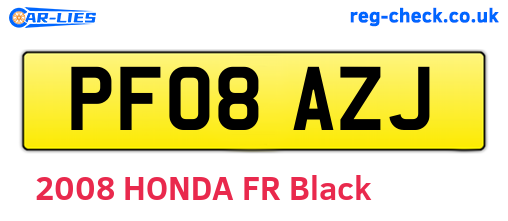 PF08AZJ are the vehicle registration plates.
