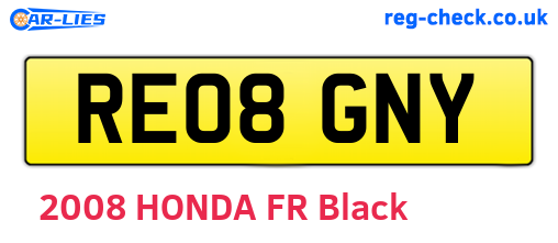 RE08GNY are the vehicle registration plates.