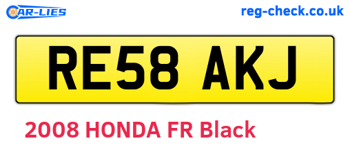 RE58AKJ are the vehicle registration plates.