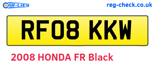 RF08KKW are the vehicle registration plates.