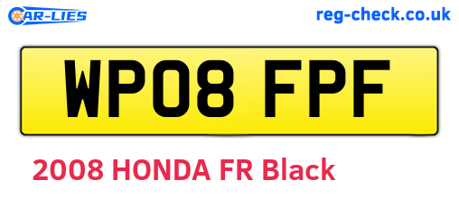 WP08FPF are the vehicle registration plates.