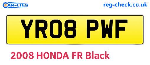 YR08PWF are the vehicle registration plates.