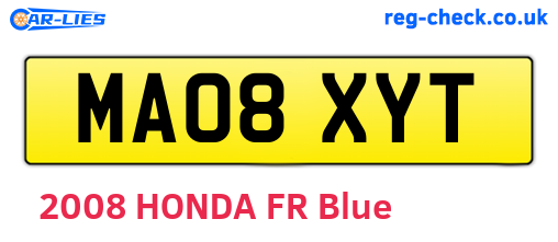 MA08XYT are the vehicle registration plates.